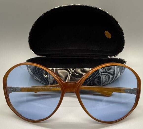 Renauld Accessories - Renauld France Bug Eye Sunglasses Blue Tint Oversized Jackie O Vtg 70’s